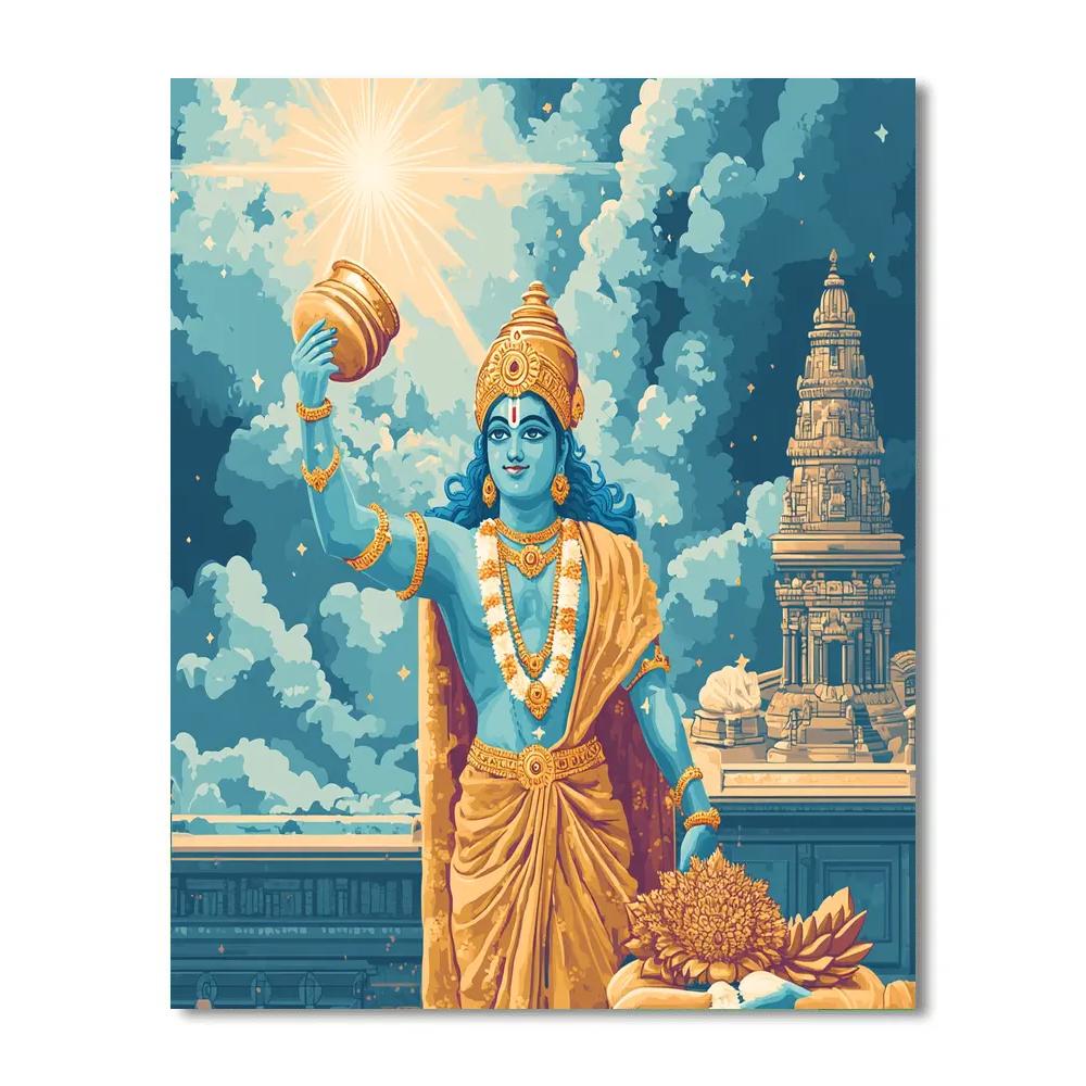 Vishnu And The Celestial Conch Beacon paint by color