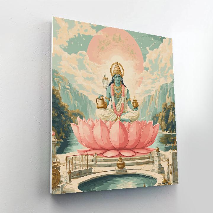 Lotus Observatory With Brahma At Dawn Painting by numbers kit