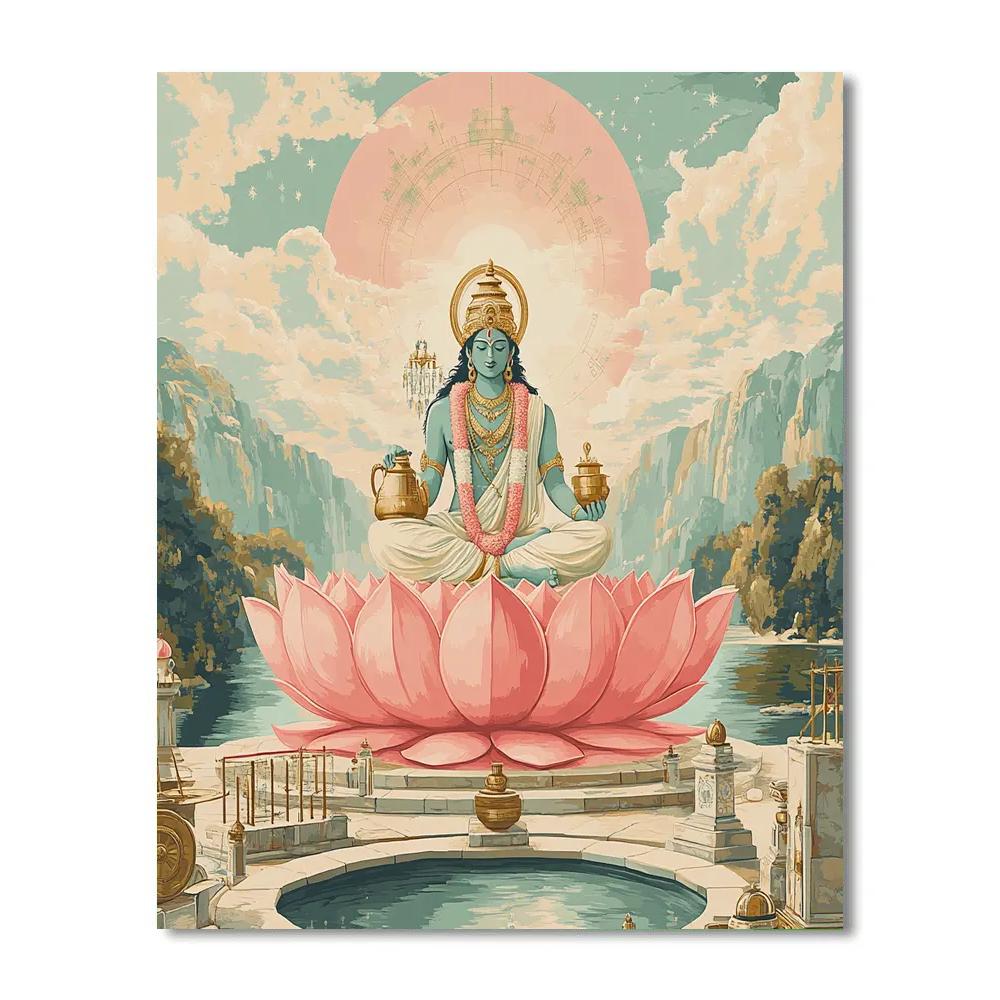 Lotus Observatory With Brahma At Dawn Painting by numbers kit