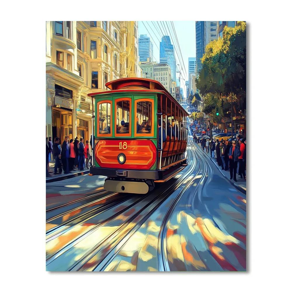 Cable Car Turnaround Powell Street San Francisco United States Painting by numbers kit