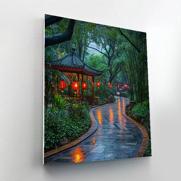 Kowloon Walled City Park Lanterns Hong Kong China Number painting