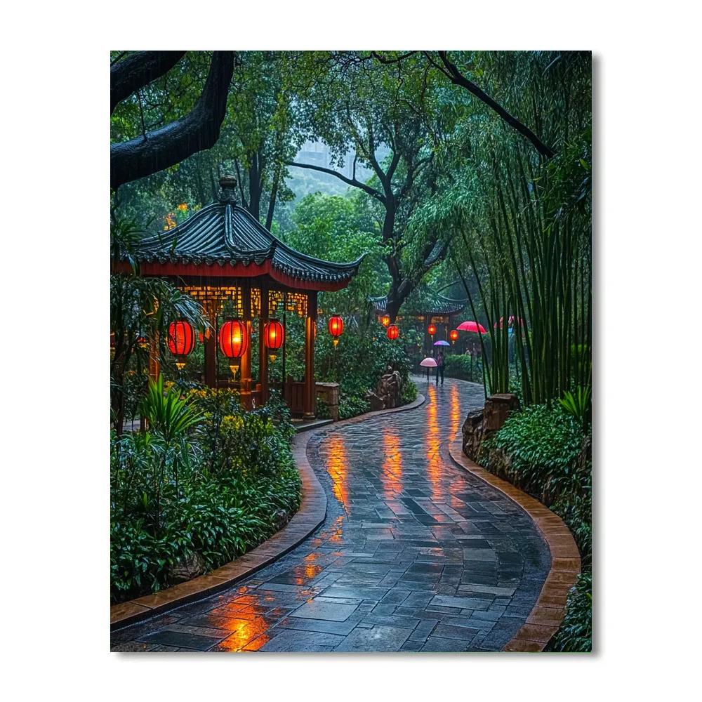 Kowloon Walled City Park Lanterns Hong Kong China Number painting