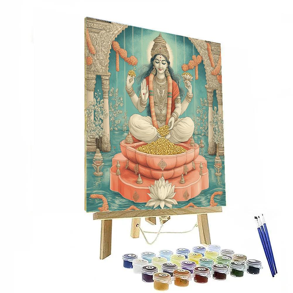 Coral Stepwell With Lakshmi Blessing Paint by numbers kits