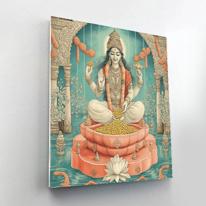 Coral Stepwell With Lakshmi Blessing Paint by numbers kits