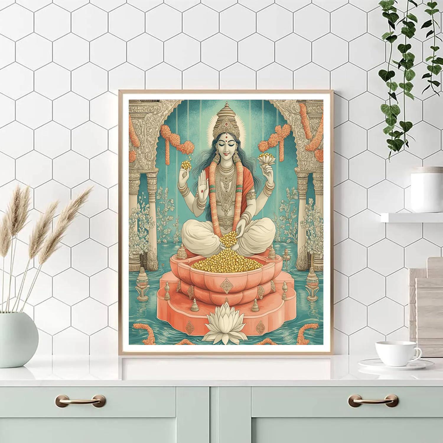 Coral Stepwell With Lakshmi Blessing Paint by numbers kits