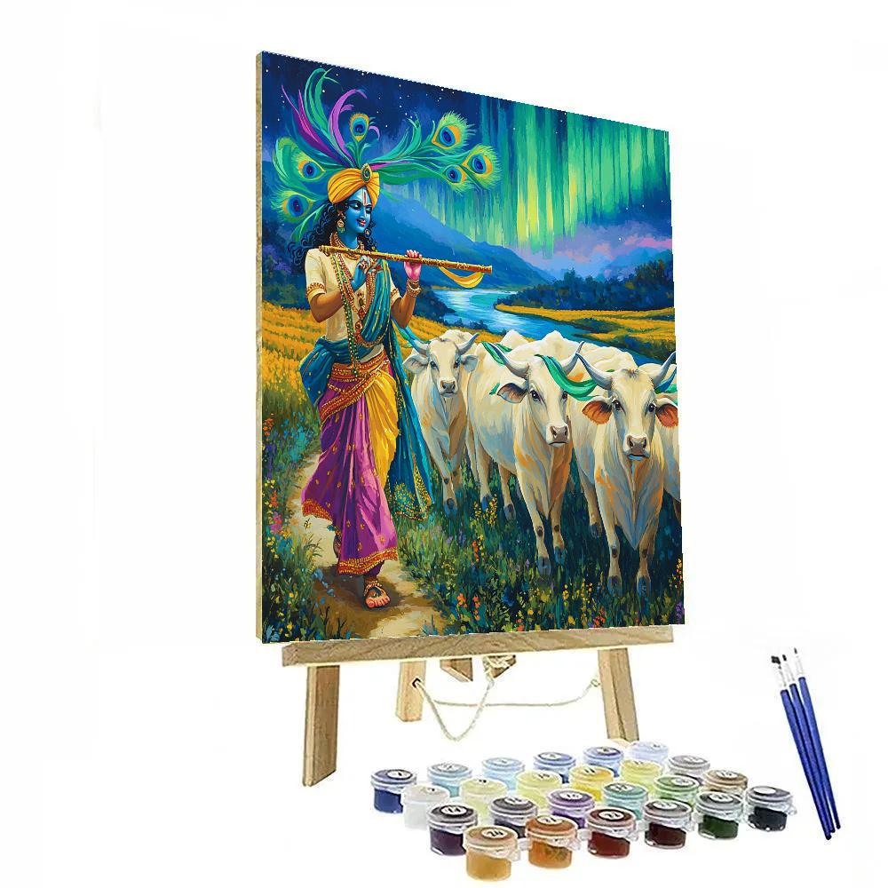 Krishna And The Aurora Cowherd Parade Paint by numbers kits
