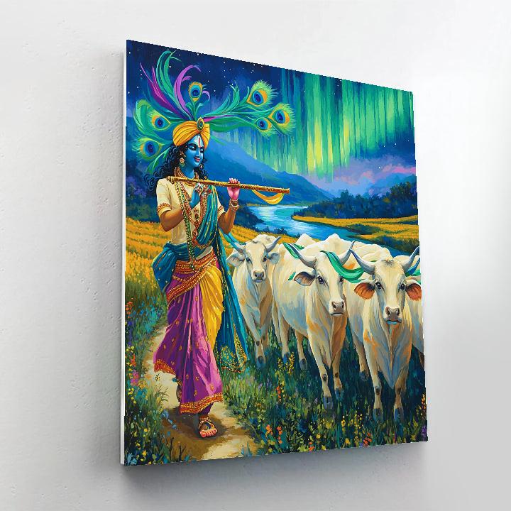 Krishna And The Aurora Cowherd Parade Paint by numbers kits