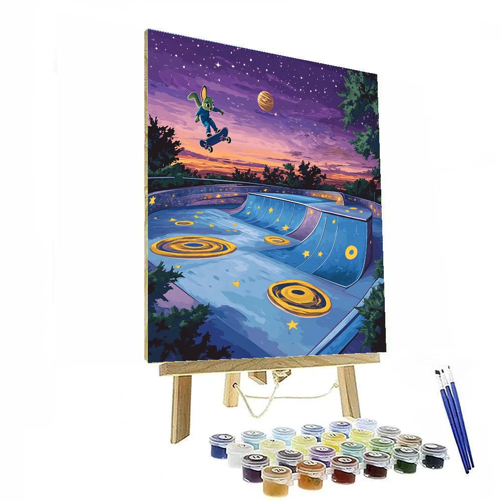Judy Hopps Galaxy Skate Park Paint by numbers art