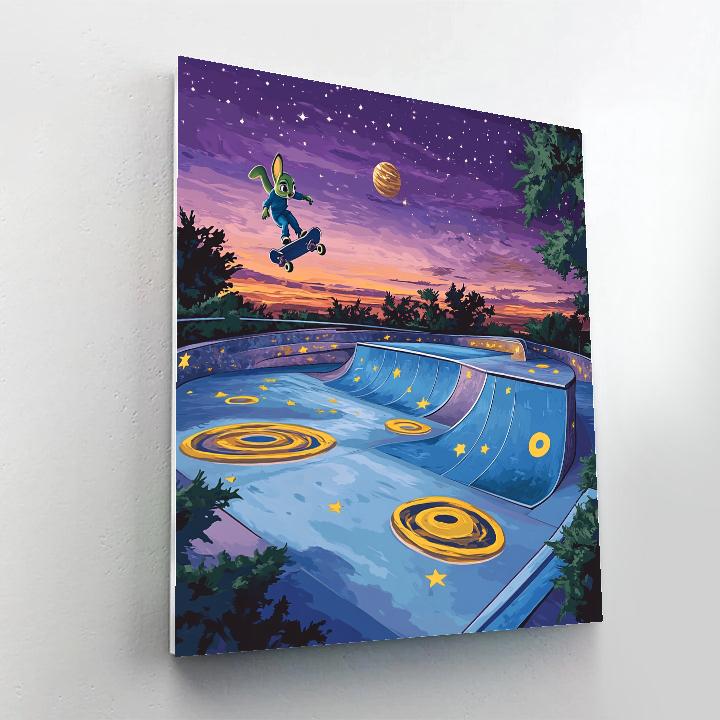 Judy Hopps Galaxy Skate Park Paint by numbers art