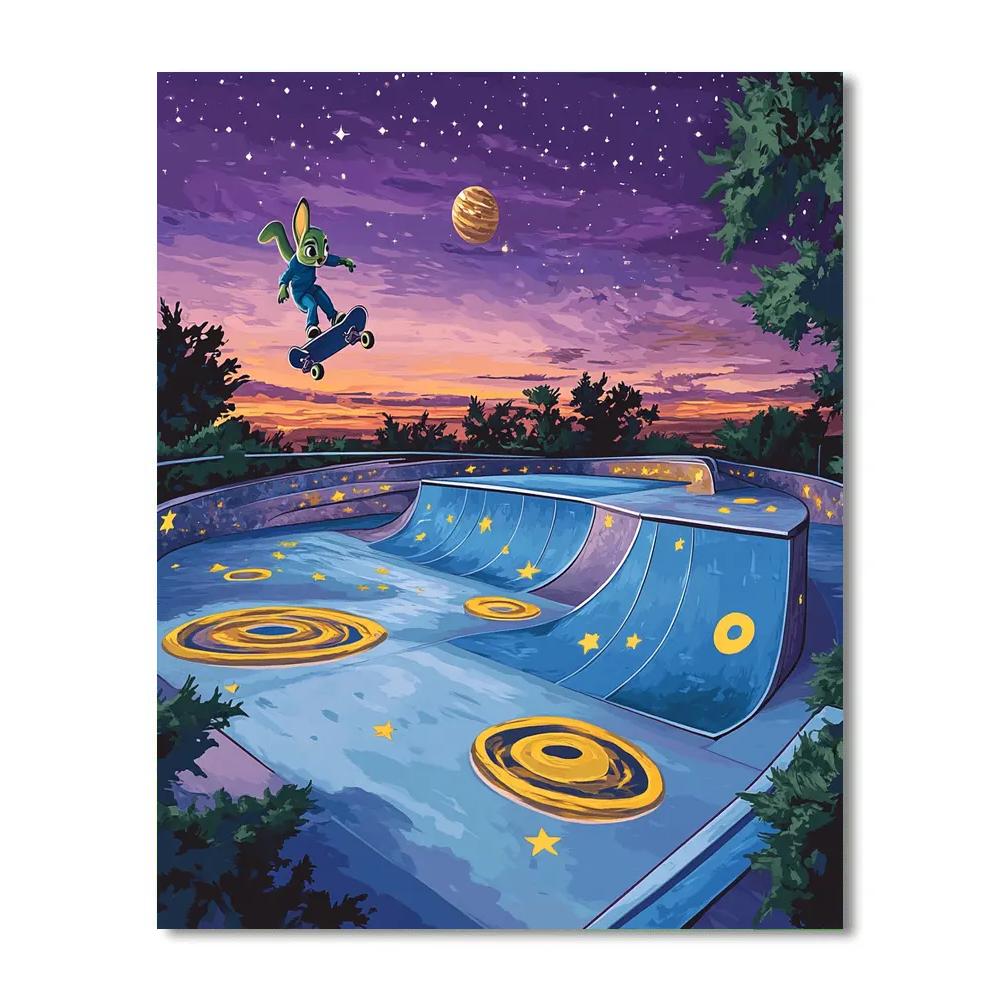 Judy Hopps Galaxy Skate Park Paint by numbers art