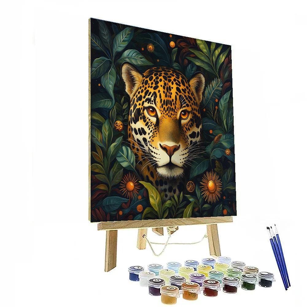 Frida Kahlo Inspired Mythic Jaguar Portrait DIY paint by numbers