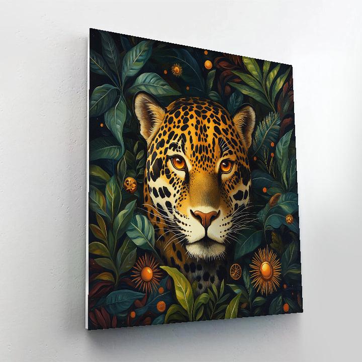 Frida Kahlo Inspired Mythic Jaguar Portrait DIY paint by numbers