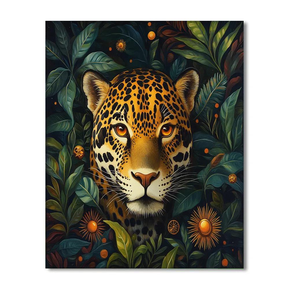 Frida Kahlo Inspired Mythic Jaguar Portrait DIY paint by numbers