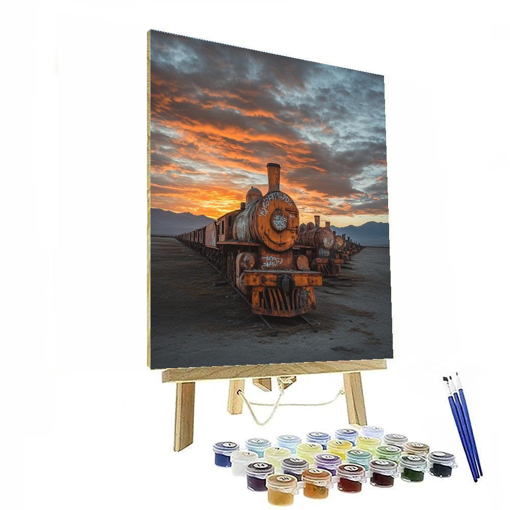 Salar De Uyuni Train Cemetery Uyuni Bolivia Paint by numbers kits