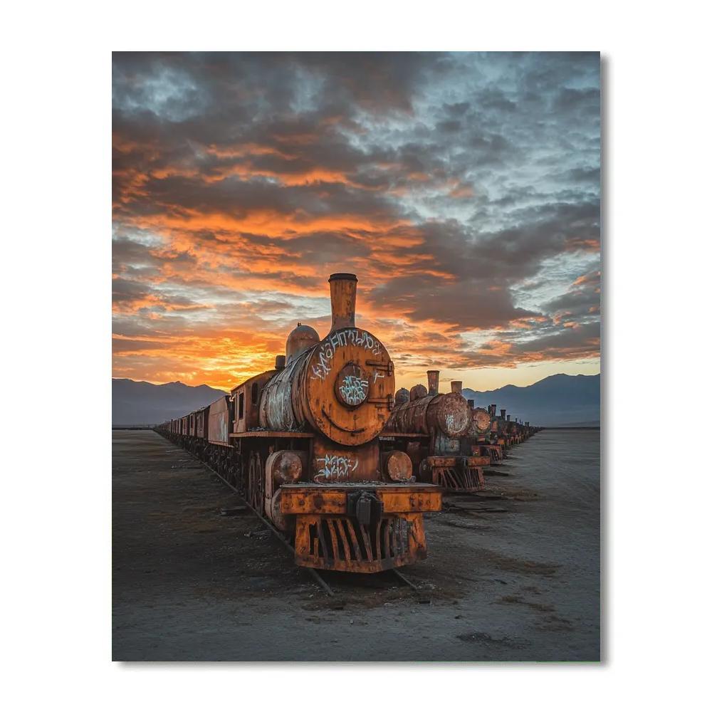 Salar De Uyuni Train Cemetery Uyuni Bolivia Paint by numbers kits