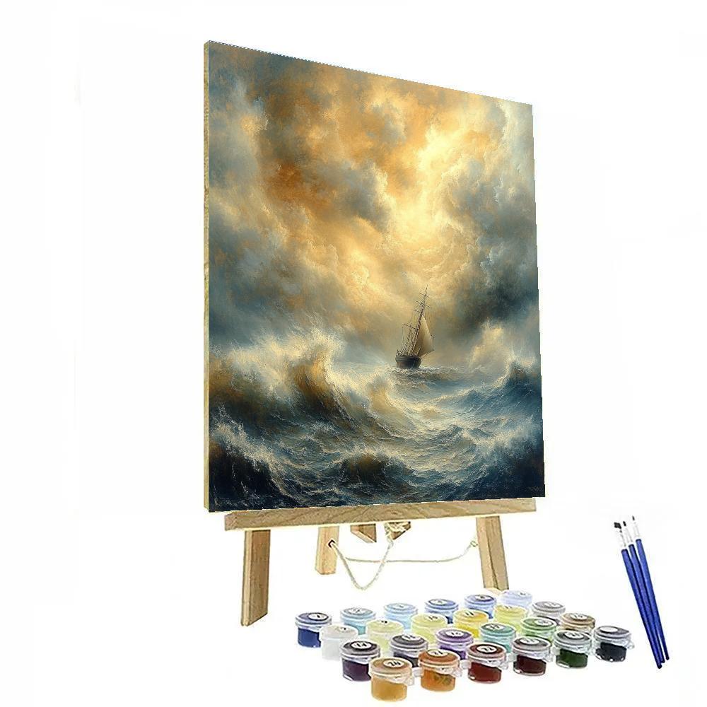 J.M.W. Turner Inspired Tempest With Distant Ship Painting by numbers kit