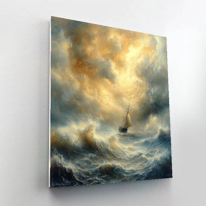 J.M.W. Turner Inspired Tempest With Distant Ship Painting by numbers kit