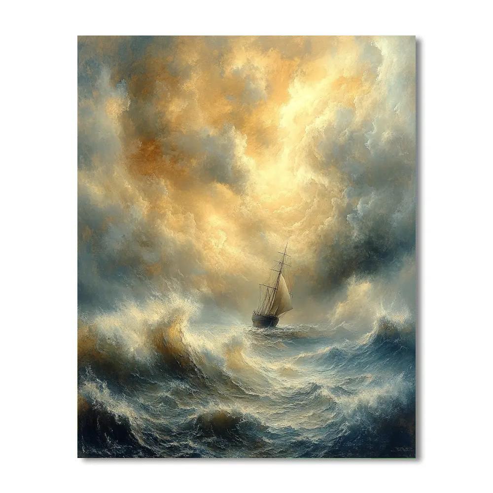 J.M.W. Turner Inspired Tempest With Distant Ship Painting by numbers kit
