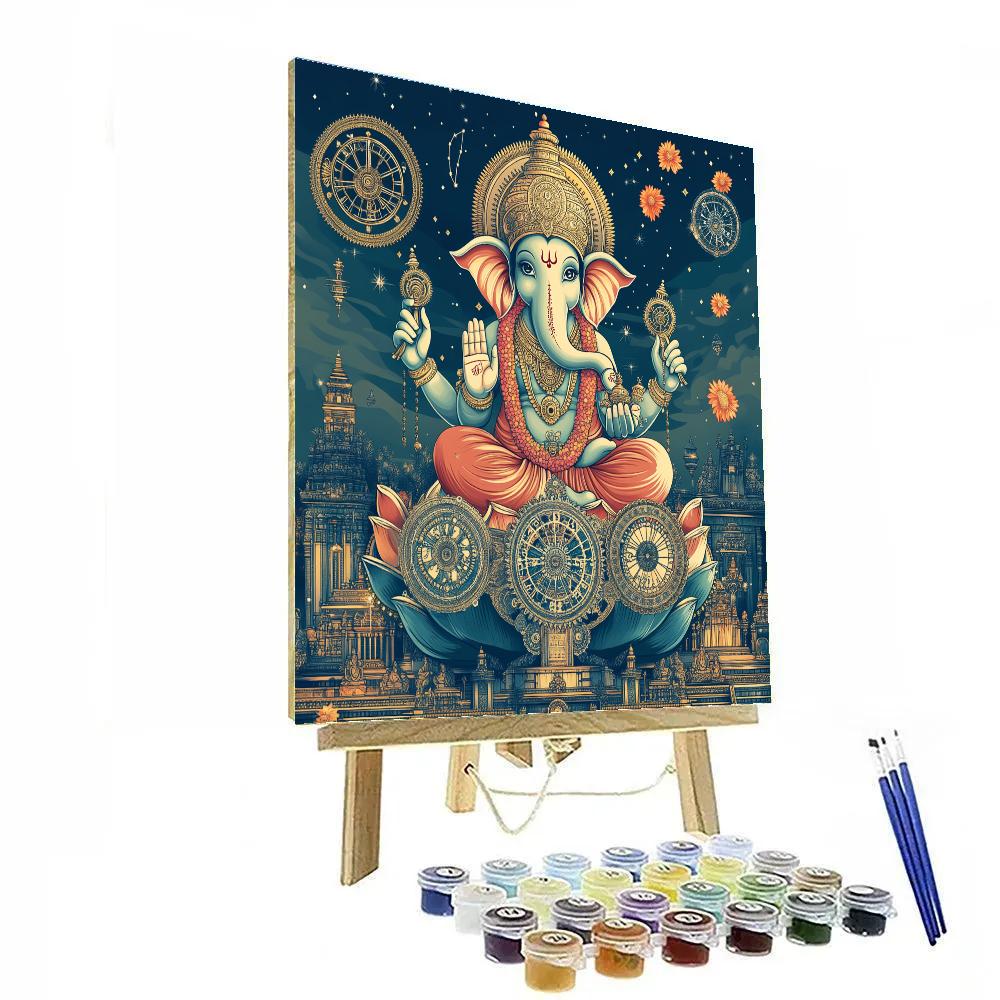Clockwork Lotus Ganesha paint by number