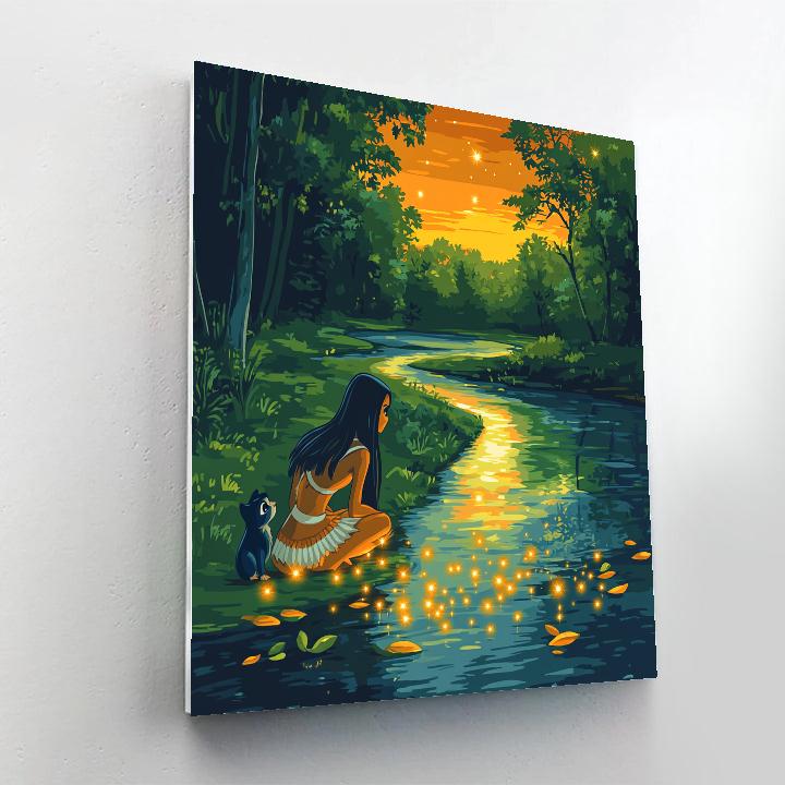 Pocahontas And Meeko River Of Falling Stars Numbered painting kits