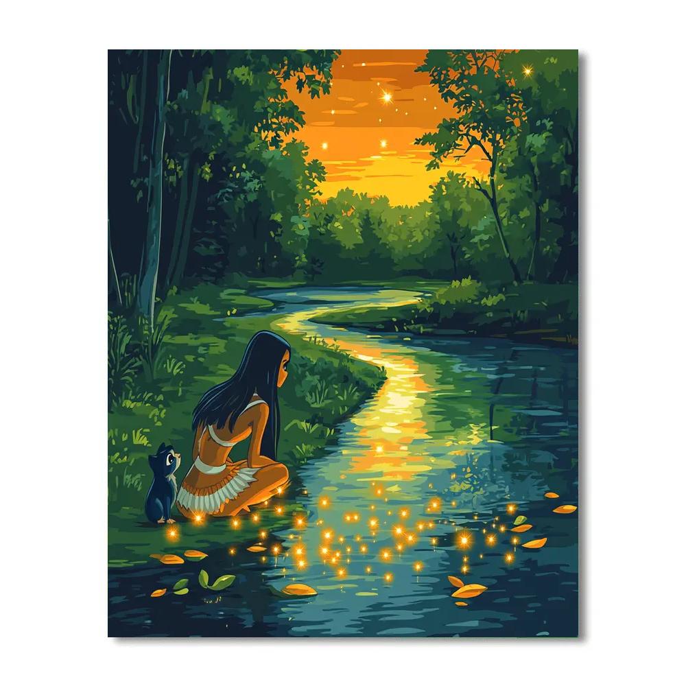 Pocahontas And Meeko River Of Falling Stars Numbered painting kits