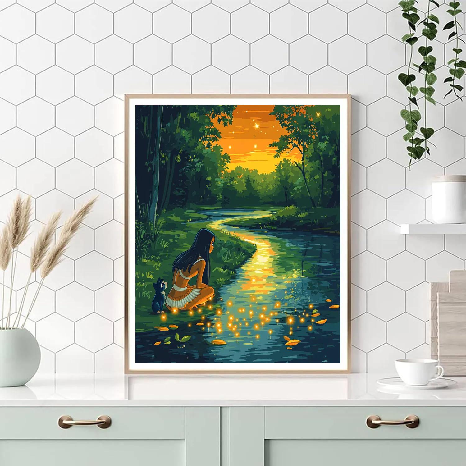 Pocahontas And Meeko River Of Falling Stars Numbered painting kits
