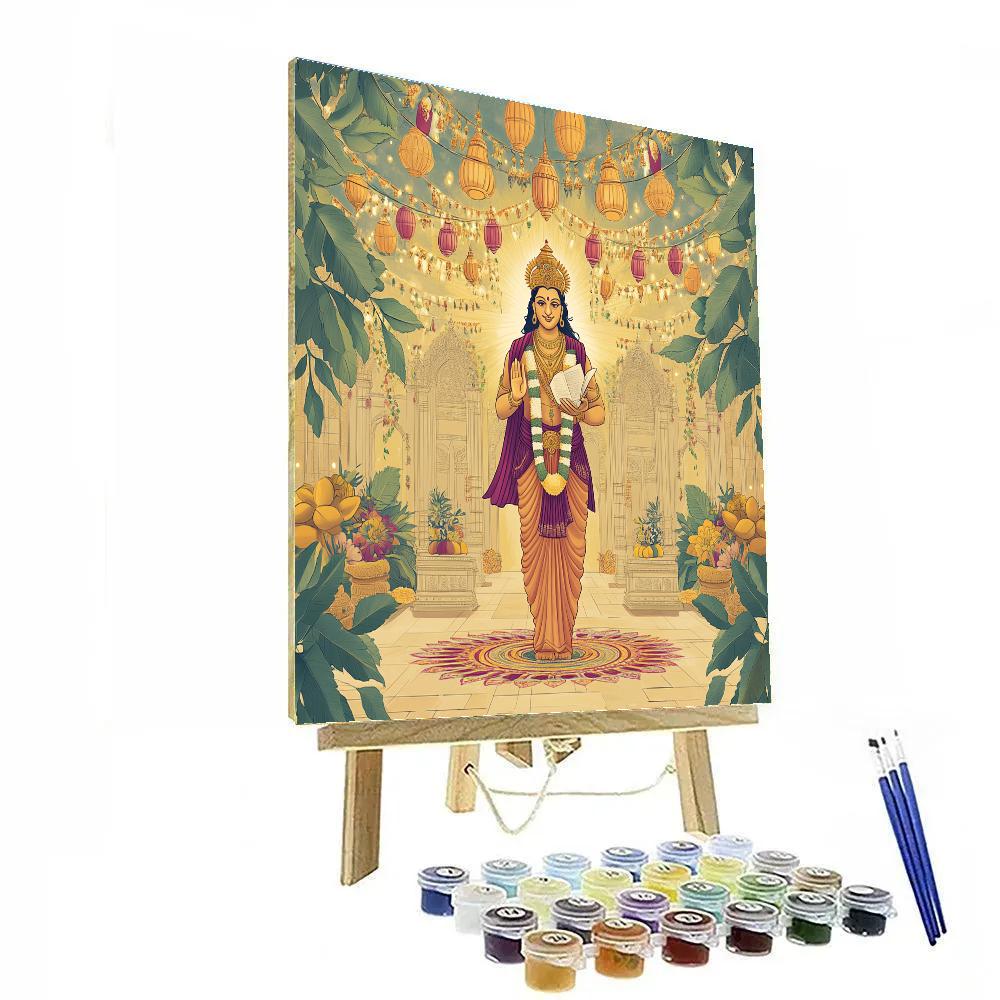 Temple Courtyard Brahma In Festival Light painting number kit