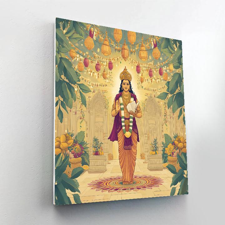 Temple Courtyard Brahma In Festival Light painting number kit