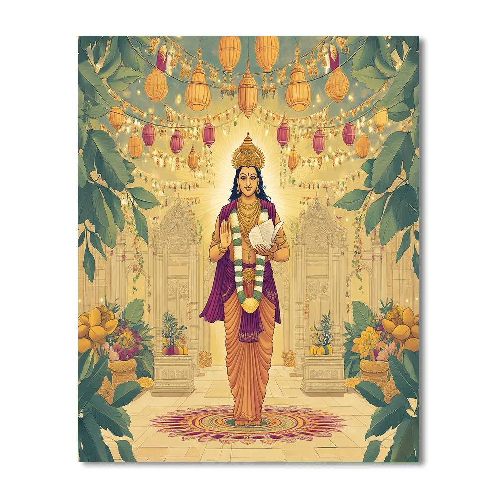 Temple Courtyard Brahma In Festival Light painting number kit
