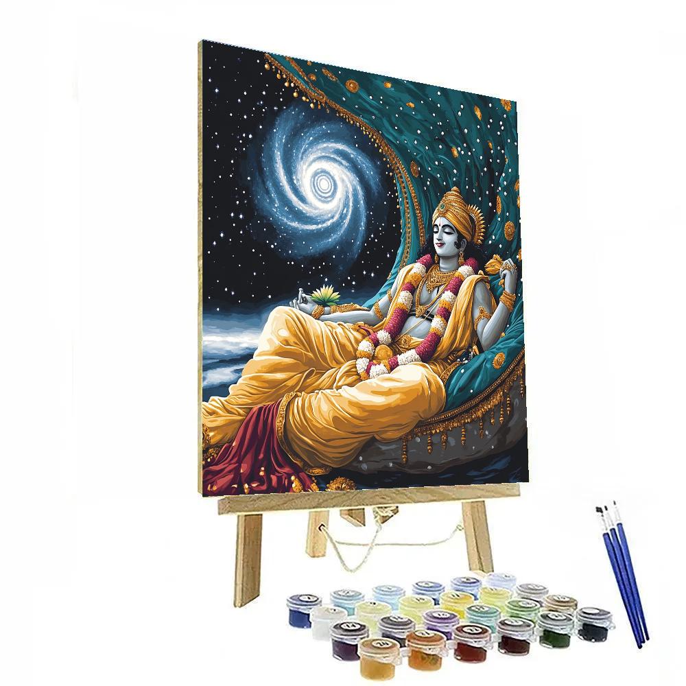 Ananta Shesha Cradling A Spiral Galaxy DIY paint by numbers