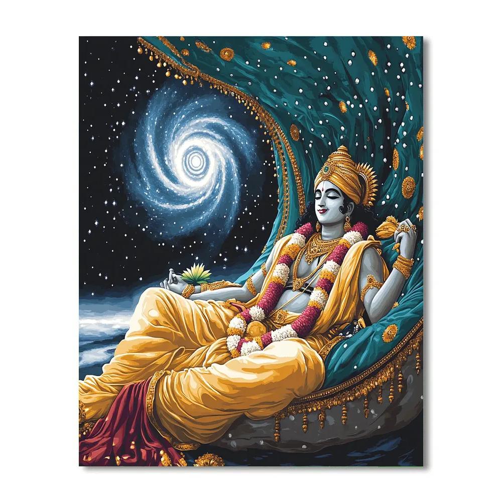 Ananta Shesha Cradling A Spiral Galaxy DIY paint by numbers