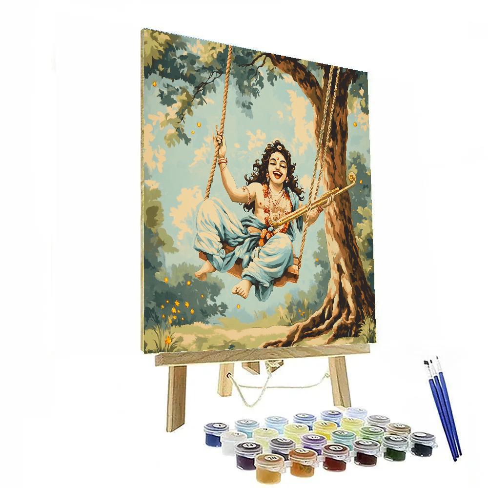 Krishna And The Quantum Swing Under The Banyan DIY paint by numbers