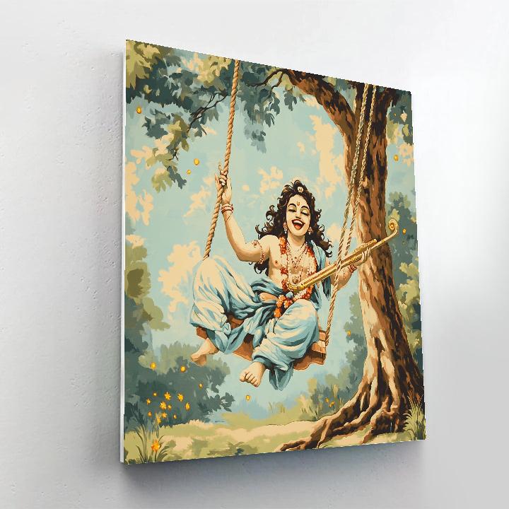 Krishna And The Quantum Swing Under The Banyan DIY paint by numbers