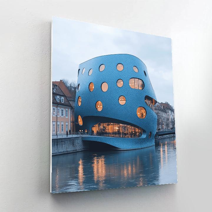 Kunsthaus Graz Bubble Facade Austria paint by numbers