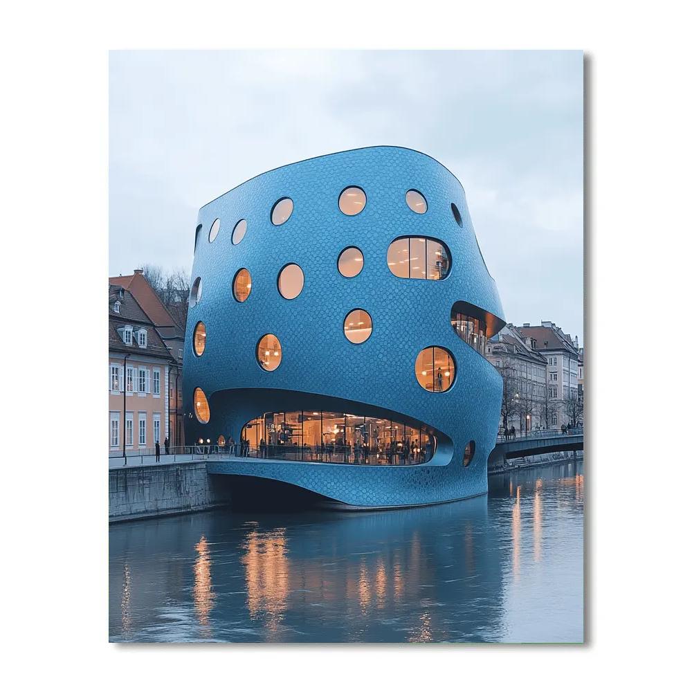 Kunsthaus Graz Bubble Facade Austria paint by numbers