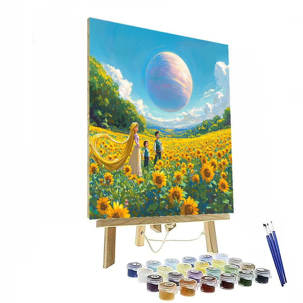 Rapunzel And Maximus Sunflower Space Meadow Numbered painting kits