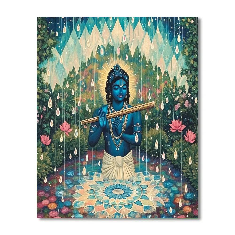 Krishna And The Crystal Rain Chakra Garden Numbered painting kits