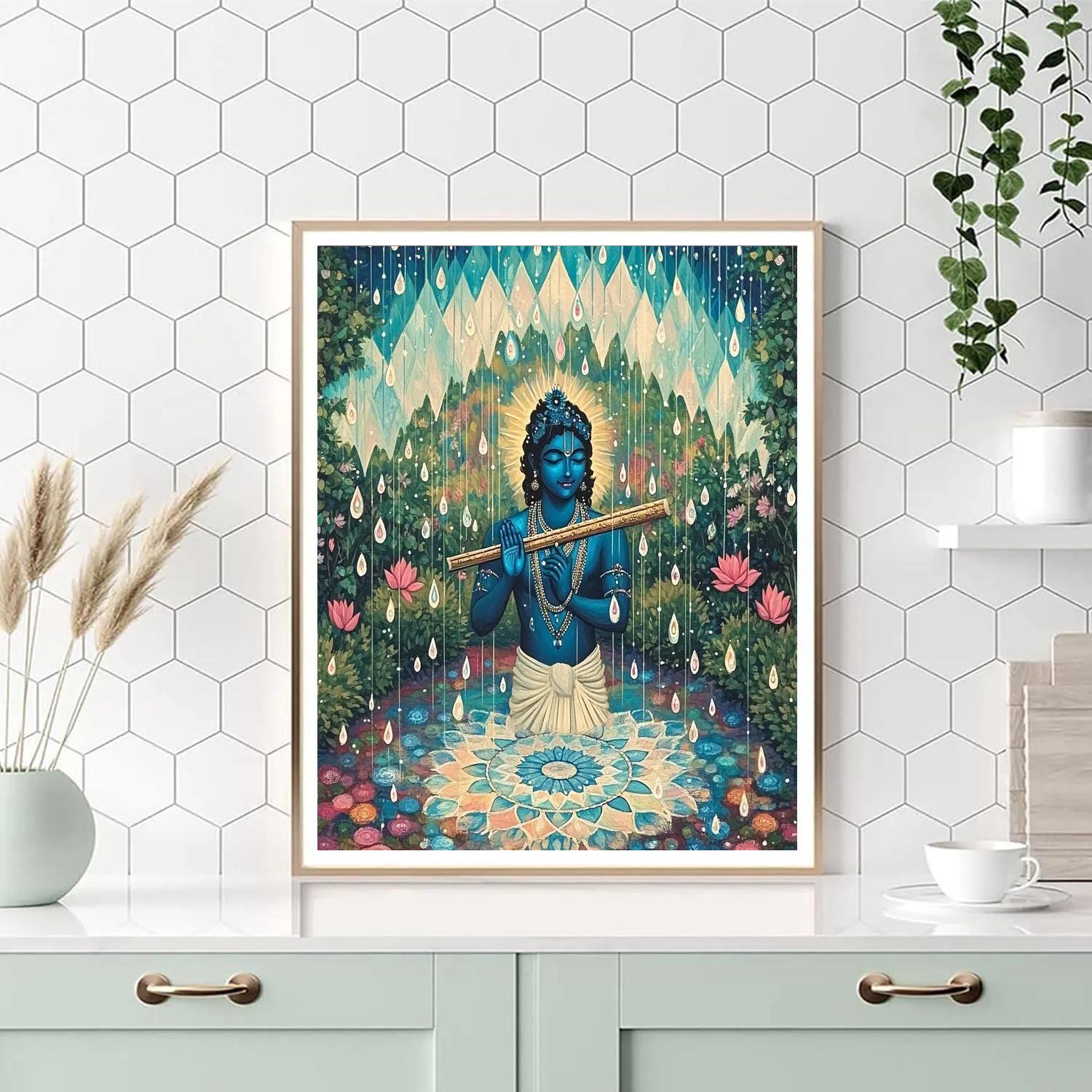 Krishna And The Crystal Rain Chakra Garden Numbered painting kits