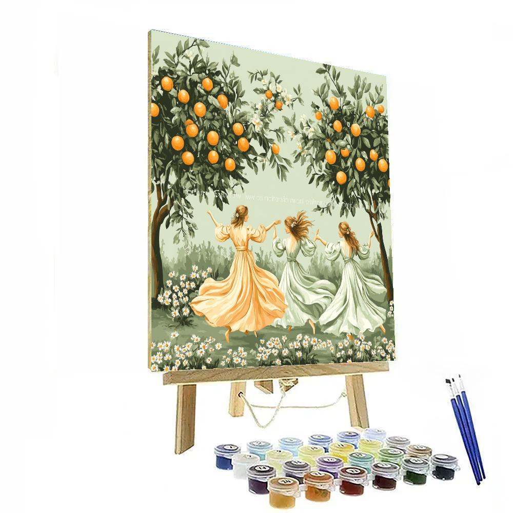 Botticelli Inspired Spring Festival In A Garden paint by color