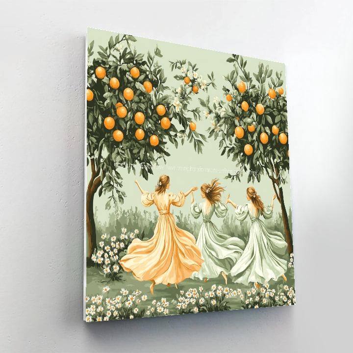 Botticelli Inspired Spring Festival In A Garden paint by color