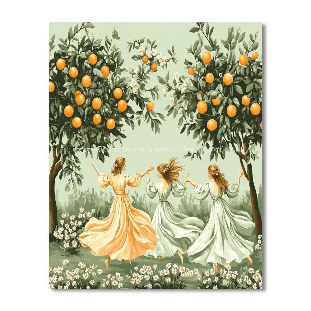 Botticelli Inspired Spring Festival In A Garden paint by color