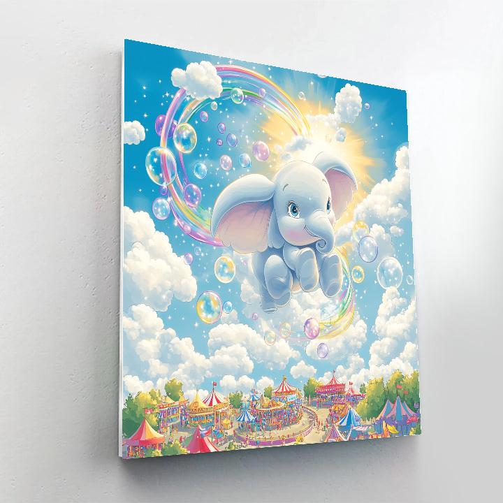 Dumbo Cloud Bubble Parade paint by numbers
