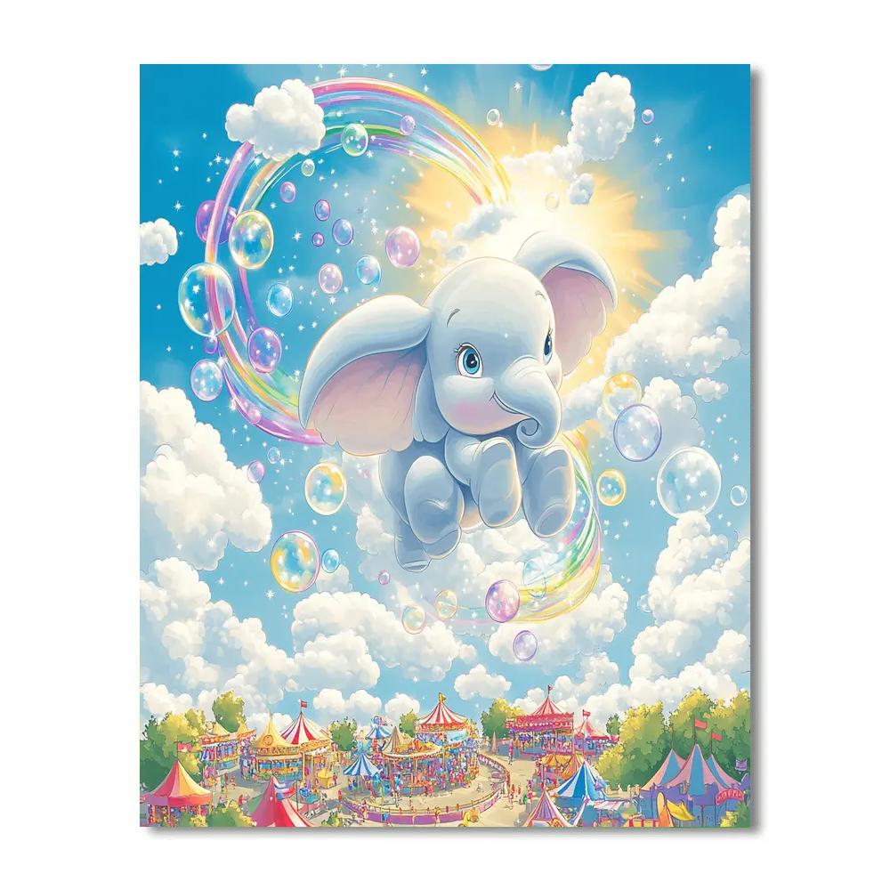 Dumbo Cloud Bubble Parade paint by numbers