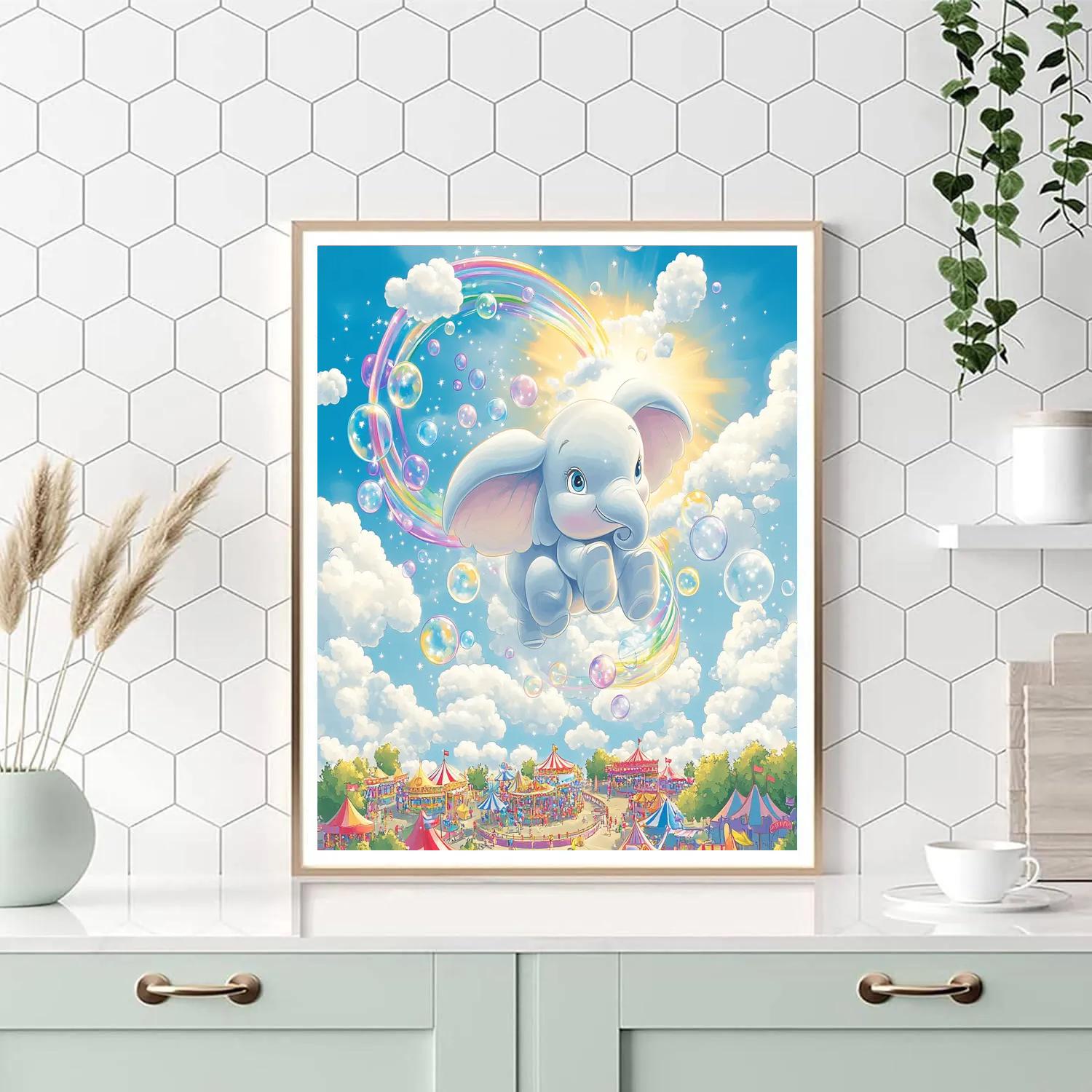 Dumbo Cloud Bubble Parade paint by numbers