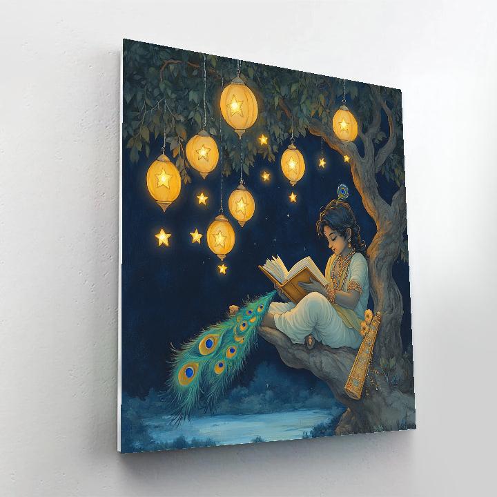 Krishna And The Starlit Kadamba Tree Library Numbered painting kits