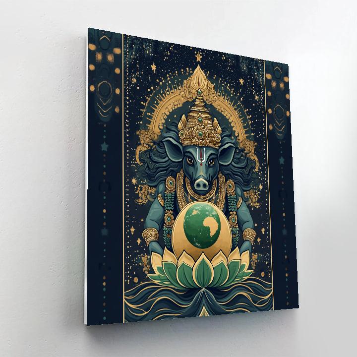 Varaha Lifting The Starlit Earth Lotus DIY paint by numbers