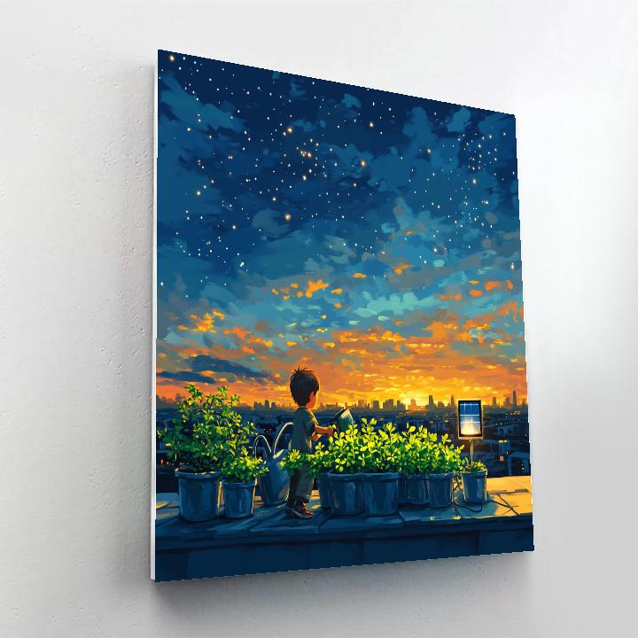 Wall E Stardust Garden Helper painting number kit