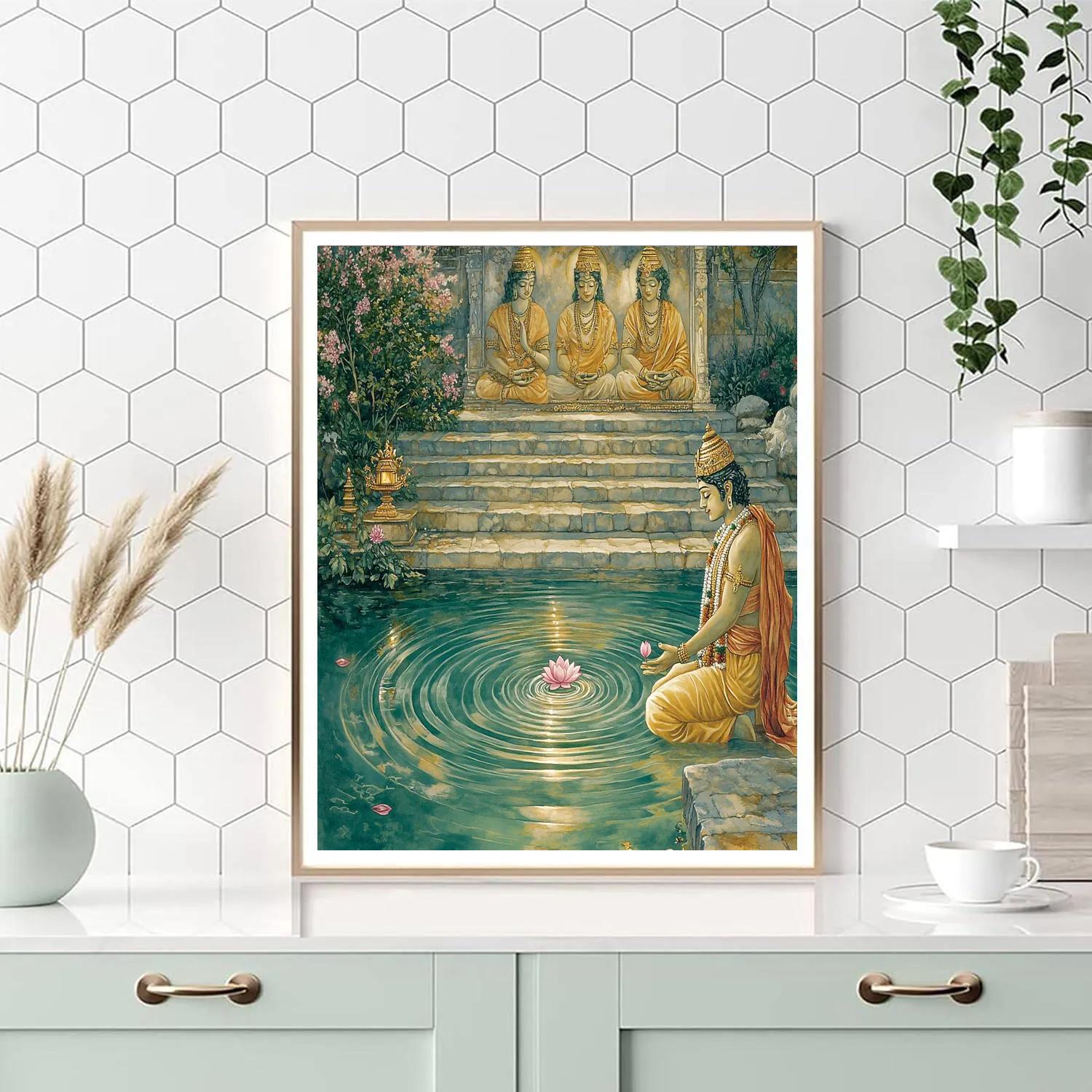 Brahma At The Seed Of Creation Pool Painting by numbers kit