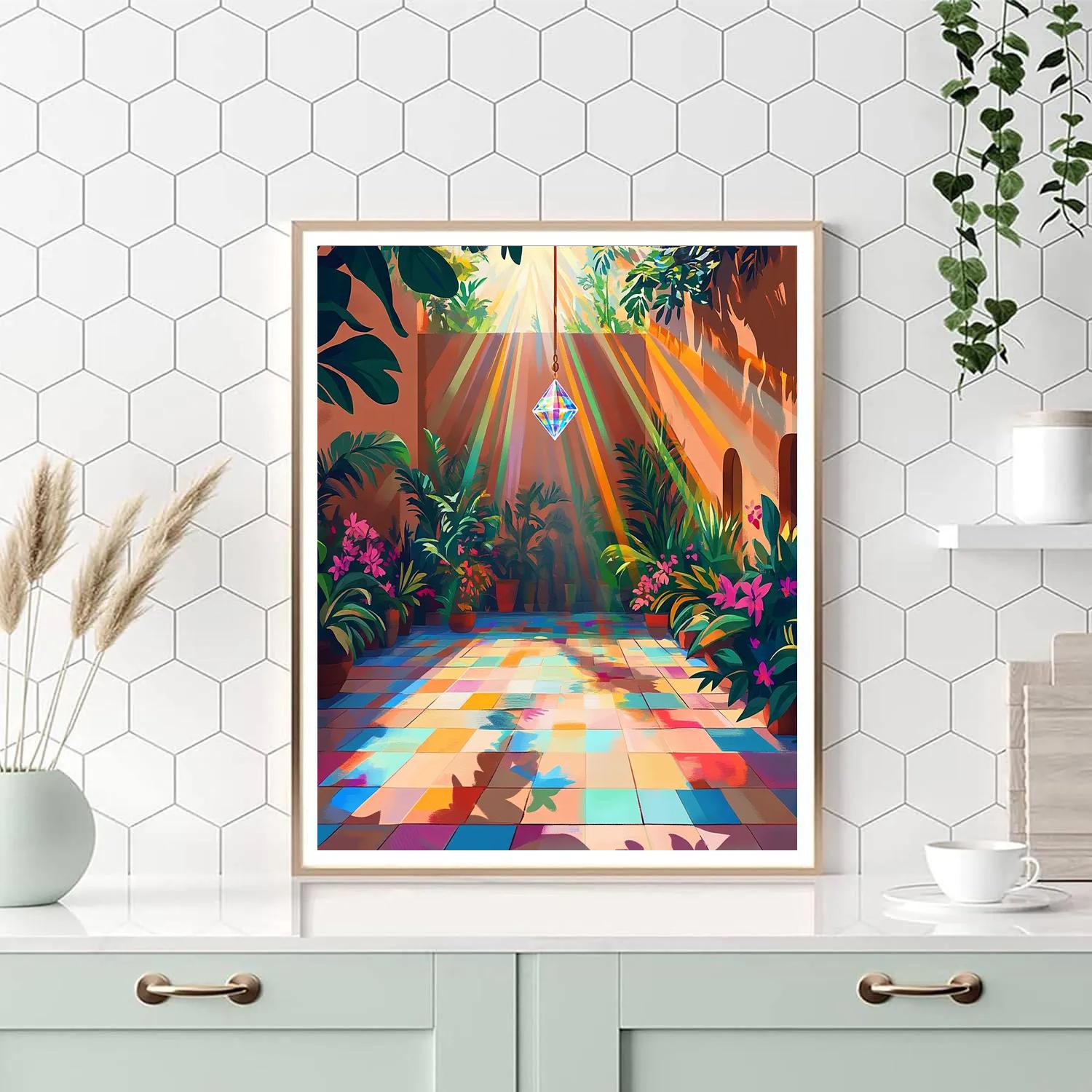 Mirabel Madrigal Prism Rainbow Courtyard paint by color