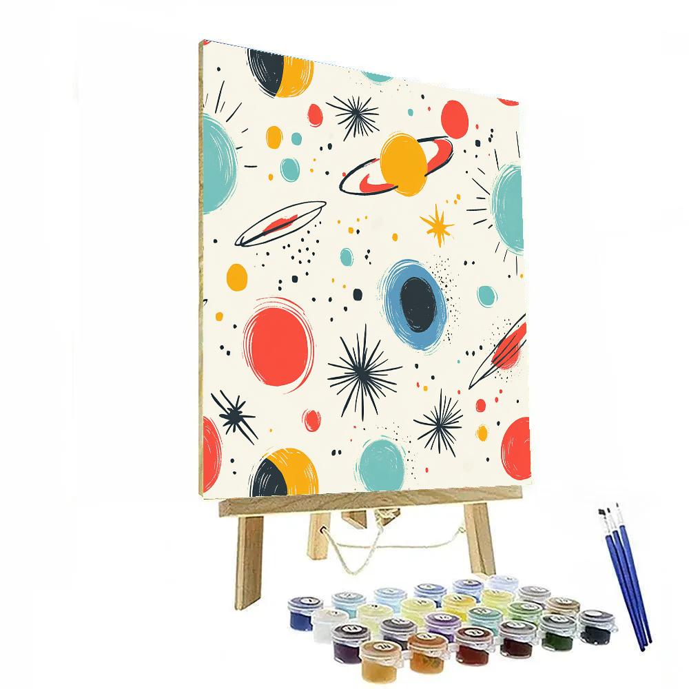 Joan Miró Inspired Playful Solar System Pattern Paint by numbers kits